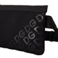 Sleek Black Monogram Neoprene Fanny Pack