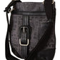 Chic Gray Fabric Crossbody Bag