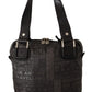 Chic Black and Gray Fabric Shoulder Handbag