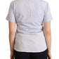 Chic Light Blue Polished Cotton Polo Top