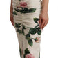 Elegant White Floral Sheath Dress