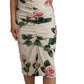 Elegant White Floral Sheath Dress