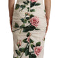 Elegant White Floral Sheath Dress