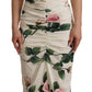 Elegant White Floral Sheath Dress