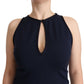 Sleeveless Navy Knee-Length Sheath Dress