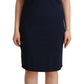 Sleeveless Navy Knee-Length Sheath Dress