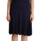 Navy Blue Cotton Midi Halter Dress