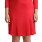 Elegant Red Knee-Length Sheath Dress