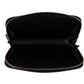 Elegant Black Leather Zip-Around Wallet