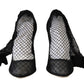 Elegant Netted Sock Pumps in Timeless Black