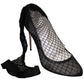 Elegant Netted Sock Pumps in Timeless Black