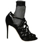 Black Suede Tulle Ankle Boot Sandals