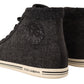 Elegant High Top Cotton/Wool Sneakers