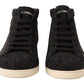 Elegant High Top Cotton/Wool Sneakers