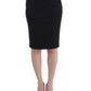 Chic Black Pencil Skirt Knee Length with Side Zip