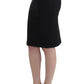 Chic Black Pencil Skirt Knee Length with Side Zip