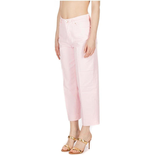 Pink Cotton Women Jeans