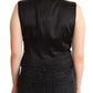 Elegant Black Sequined Sleeveless Vest Top