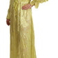 Sunshine Silk Blend Maxi Dress - Long Sleeves & Plunge