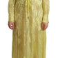 Sunshine Silk Blend Maxi Dress - Long Sleeves & Plunge