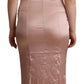 Elegant Pink Lace Maxi Bodycon Dress