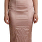 Elegant Pink Lace Maxi Bodycon Dress