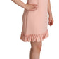 Ruffled Sleeve Sheath Dress in Pink