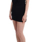 Elegant Sleeveless Black Mini Dress with Gold Details