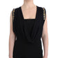 Elegant Sleeveless Black Mini Dress with Gold Details