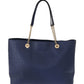 Elegant Ostrich Leather Handbag in Blue