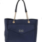 Elegant Ostrich Leather Handbag in Blue