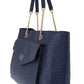 Elegant Ostrich Leather Handbag in Blue