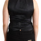 Elegant Black Vest Top with Button Detail