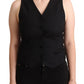 Elegant Black Vest Top with Button Detail