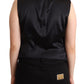 Chic Buttoned Black Waistcoat