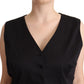 Chic Buttoned Black Waistcoat