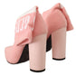 Chic Pink Suede Ankle Boots with Logo Socks