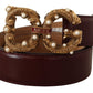 Elegant Bordeaux Leather Amore Belt