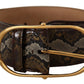 Elegant Gold Oval Buckle Leather Belt