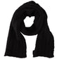 Elegance Unleashed Black Wool Scarf