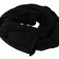 Elegance Unleashed Black Wool Scarf