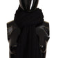 Elegance Unleashed Black Wool Scarf