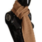 Elegant Dark Brown Knitted Scarf