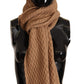 Elegant Dark Brown Knitted Scarf