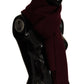 Elegant Cashmere Knit Scarf in Dark Red