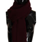 Elegant Cashmere Knit Scarf in Dark Red