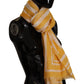 Elegant Striped Cotton Scarf with Logo Print