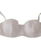 Chic White Nylon Balconette Bra