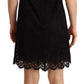 Elegant Floral Lace Sheath Dress in Black