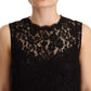 Elegant Floral Lace Sheath Dress in Black